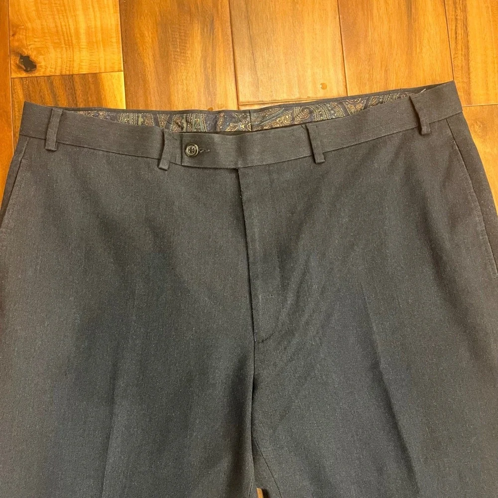 Lauren Ralph Lauren Dress Pants Mens 38x32 Black Flat Front Polyester‎ Rayon